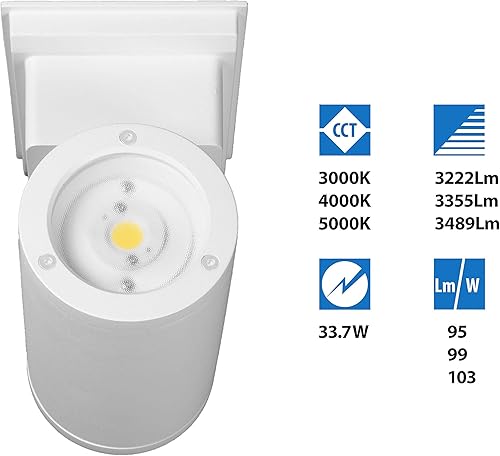 Miniatura 3 de OWCR4U1035MV30WH Dorado 35W - Soporte de pared LED redondo, 3000 K, luz cilíndrica blanca para exteriores, 4
