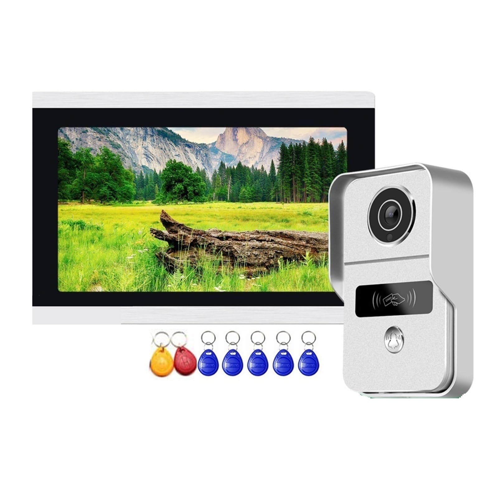 Vidéophone sans fil 1080p avec interphone WiFi 10 pouces et lecteur RFID
