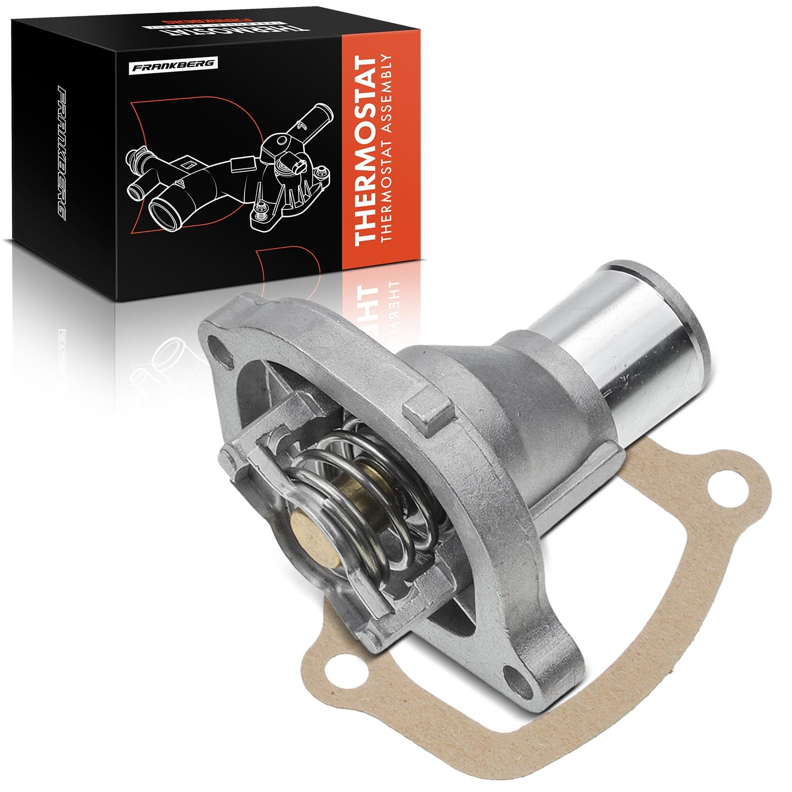 Frankberg Engine Coolant Thermostat Coolant Thermostat with Housing Gasket Compatible with Doblo 2001-2005 1982-Today Punto 1993-2012 Tipo 1988-1991 Replace# 7545958