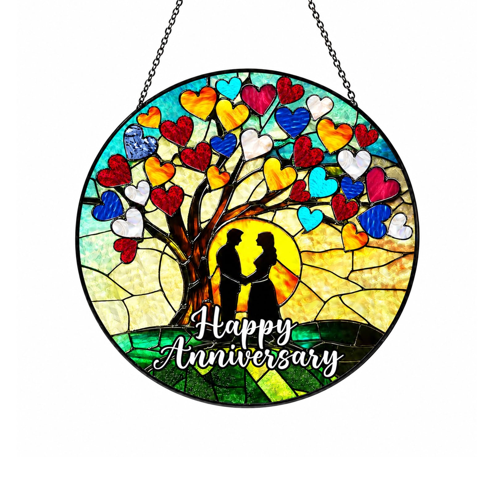 Wedding Anniversary Sun Catcher Gifts, Anniversary Suncatcher Gifts for Couple, Wedding Gifts for Lover, Window Home Decoration