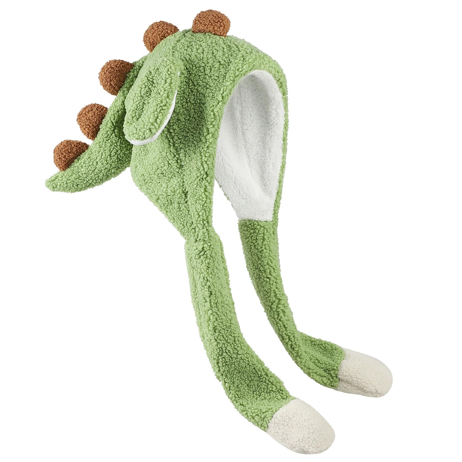 JNGUOSICN Dinosaur Ear Moving Jumping Hat Dino Cut Animal Flap Cap Plush Dinosaur Hats with Moving Ears Pressing Pop Up Ears Plush Hat Party Holiday Halloween Dressup Cosplay Costume - Image 3