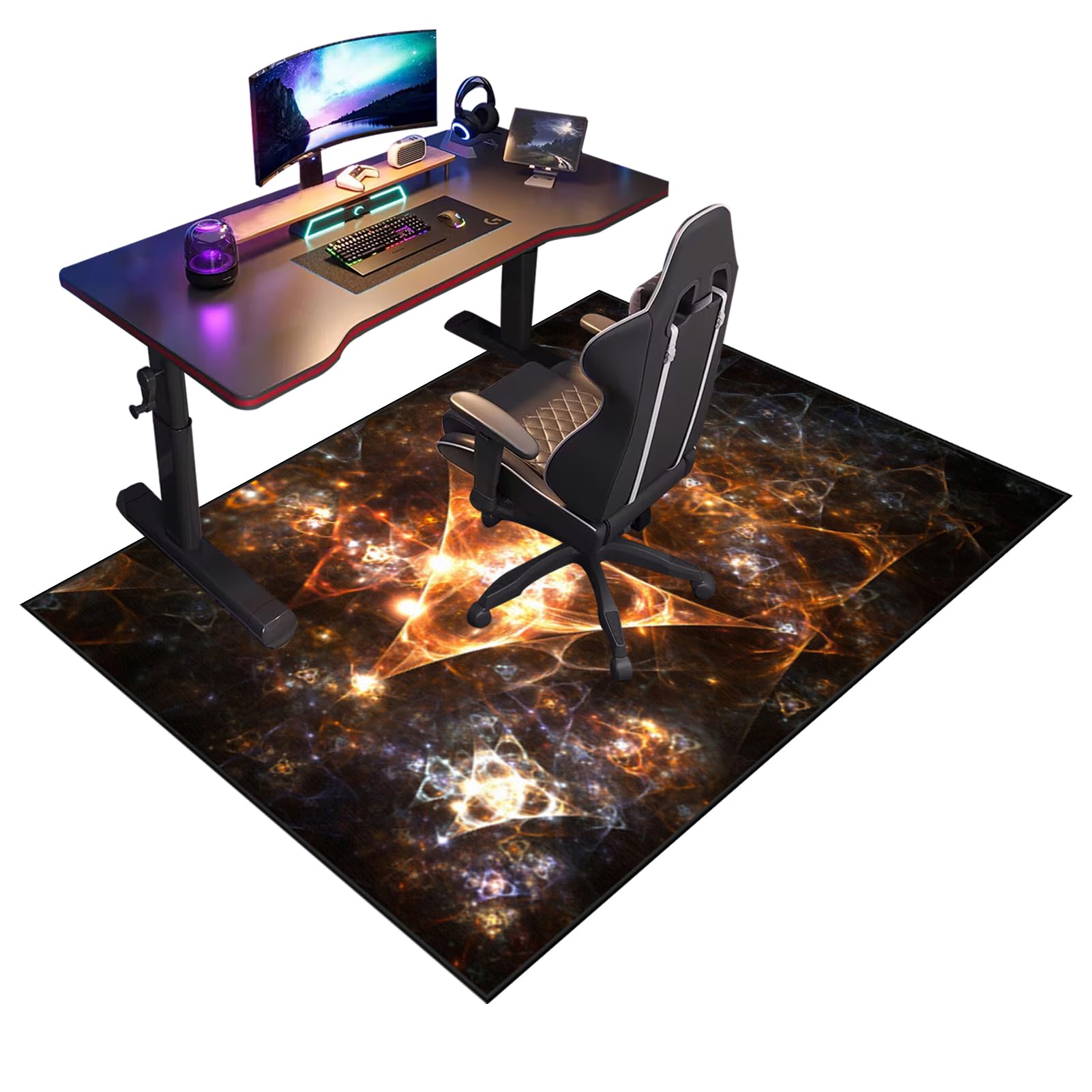Fcenghox 638A Heavy Duty Office Chair Mats For Carpeted And Hardwood Floor Carpet Protector Chair Mat For Home Office Floor Mat For Office Chair Anti-Slip Computer Gaming Chair Mats For Rolling Chair 60 X 70 Cm
