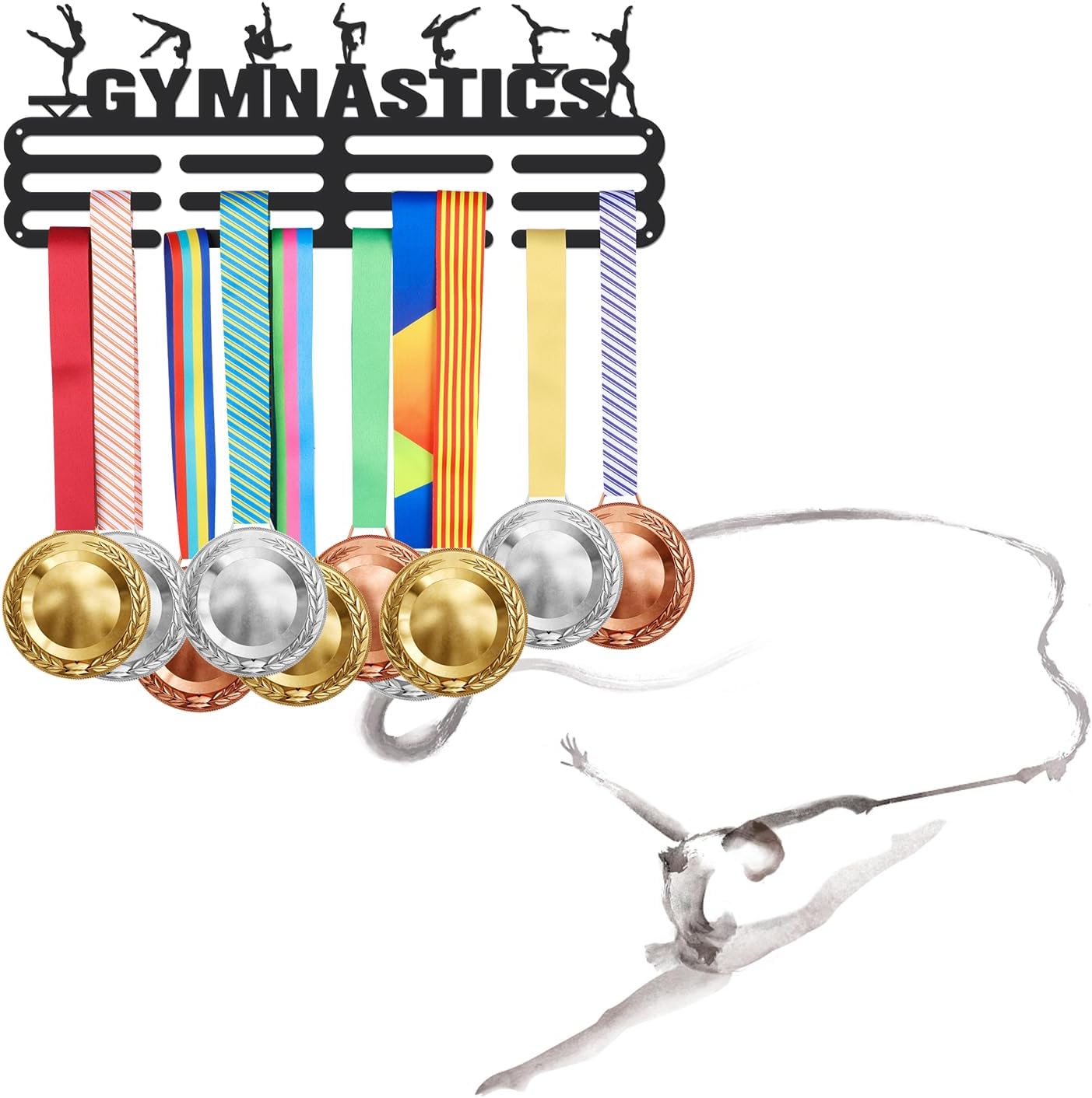 SUPERDANT Porta Medaglie Da Parete - Espositore 6 File Per Ginnastica