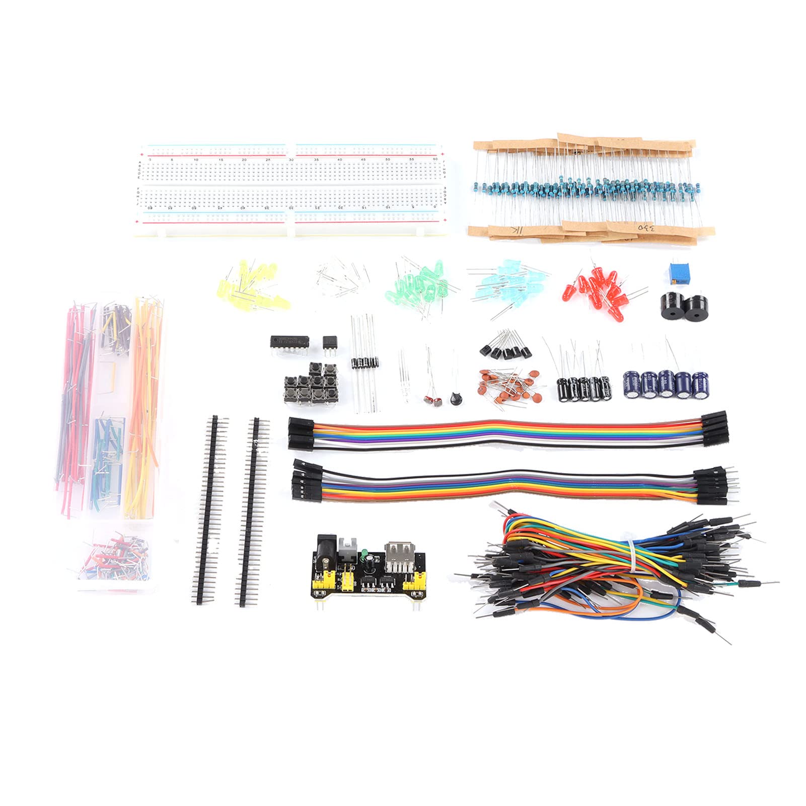 Aramox Kit Divertente di Componenti Elettronici, Materiale Siliconico, Ideale per Progetti Breadboard R3, Vari Accessori per l'elettronica Didattica