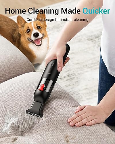 Miniatura 5 de CAFELE Mini aspiradora inalámbrica para automóvil mejorada para una limpieza fácil y rápida con 2 velocidades, aspiradora portátil de 6 KPa para