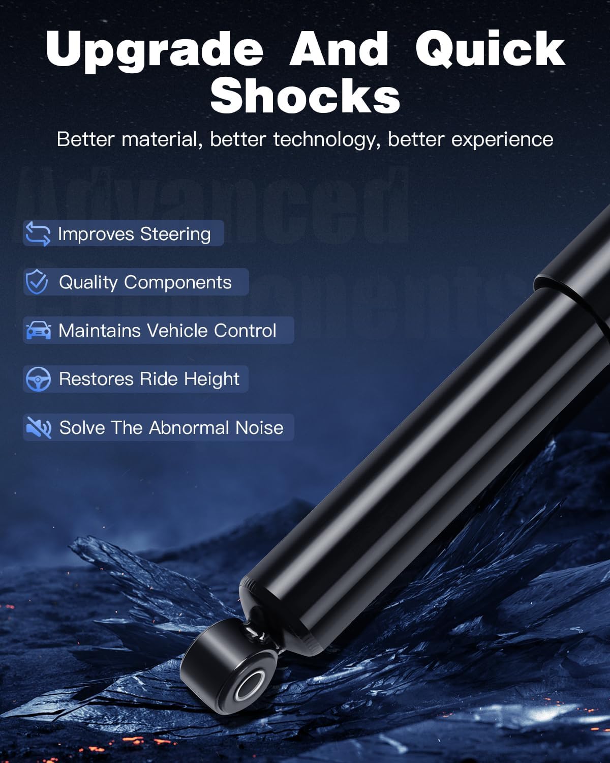 Front Shocks Absorbers,ECCPP Gas Shocks for Chevy fits 2004-2012 for Chevy Colorado,2004-2012 for GMC Canyon,2006 for Isuzu i-350,2007-2008 for Isuzu i-370 Pair Shocks with 344465