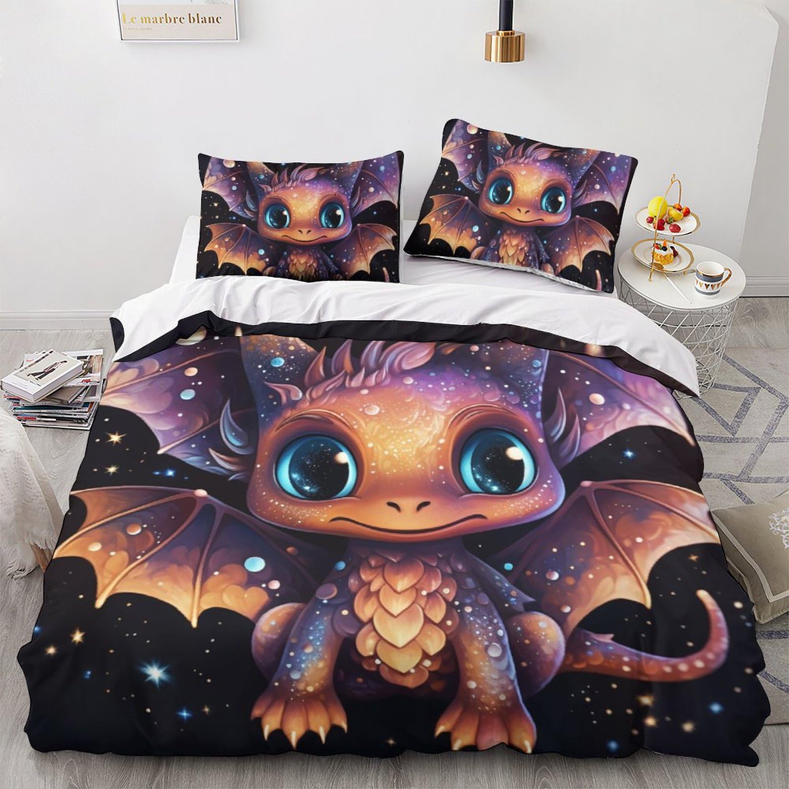 Housse de couette dragon 3D dans votre chambre adulte pour une ambiance cosy