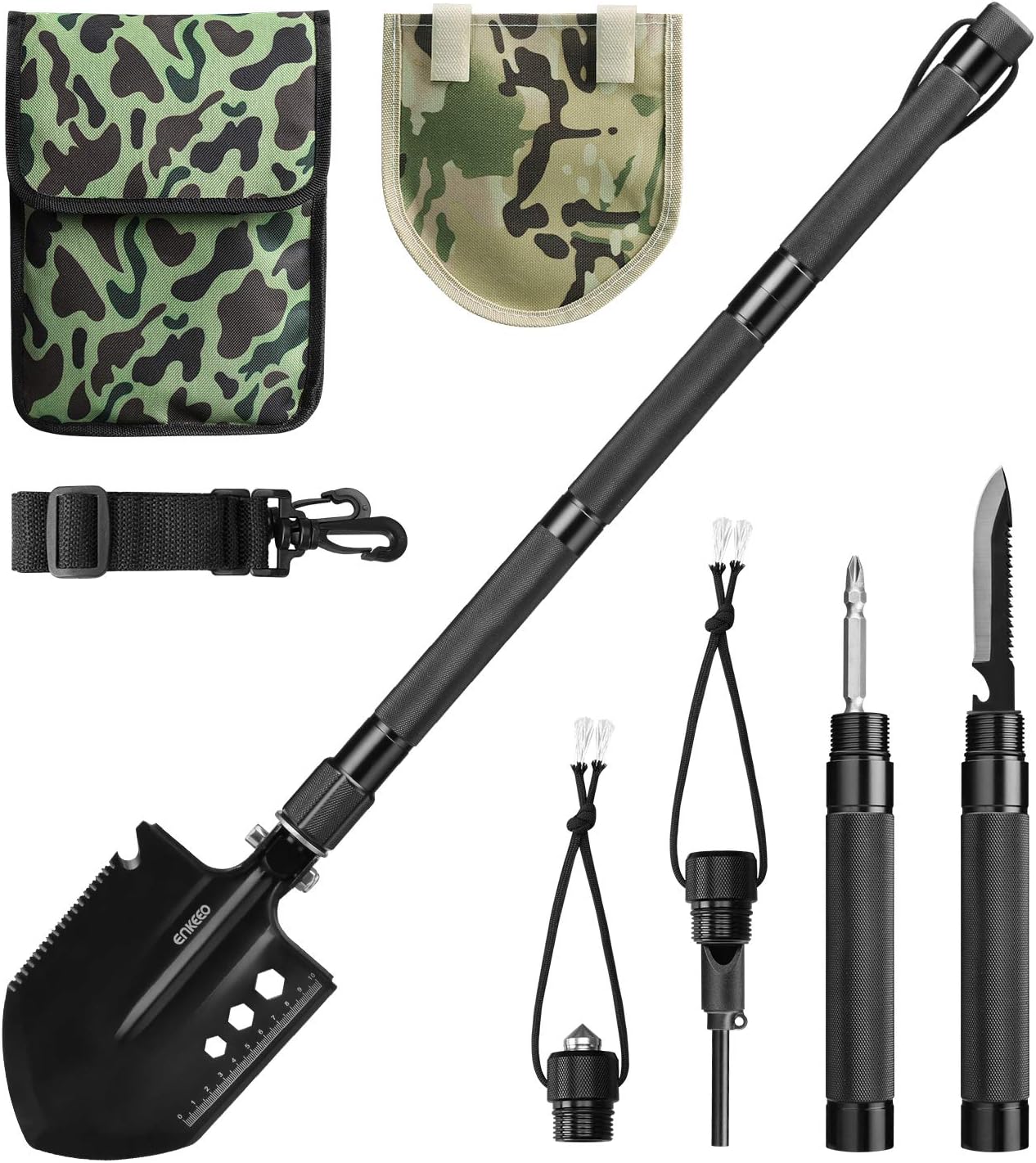 Military Folding Shovel Multitool for Scout, Hiking, Backpacking, Adventure Cycling, Dry Camping, Trenching, Emergency and Survival