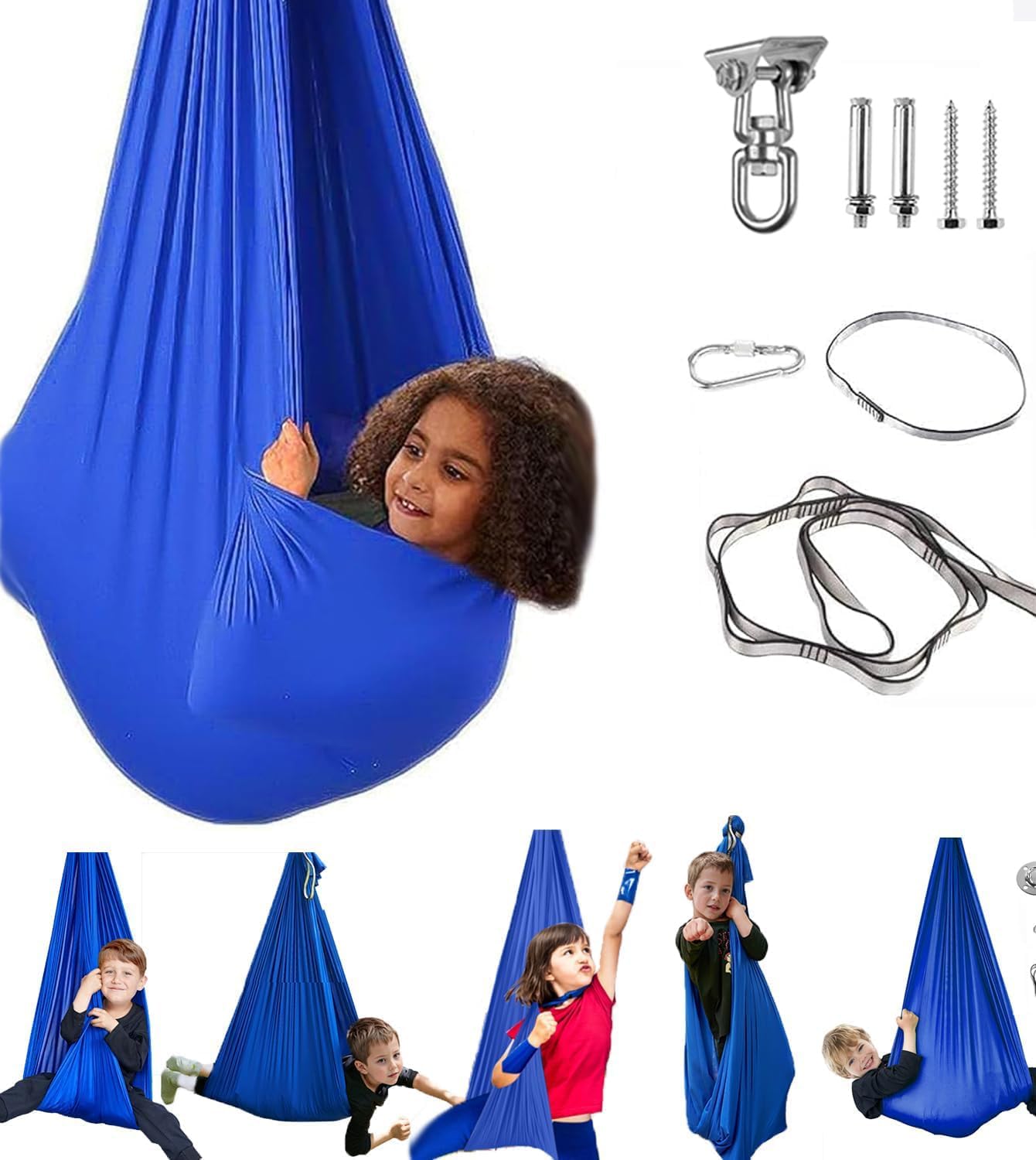 Aokitec Therapy Swing for Kids with Special Needs (Hardware Included) Snuggle Swing Cuddle Hammock Indoor Adjustable Aerial Yoga for Children with Autism