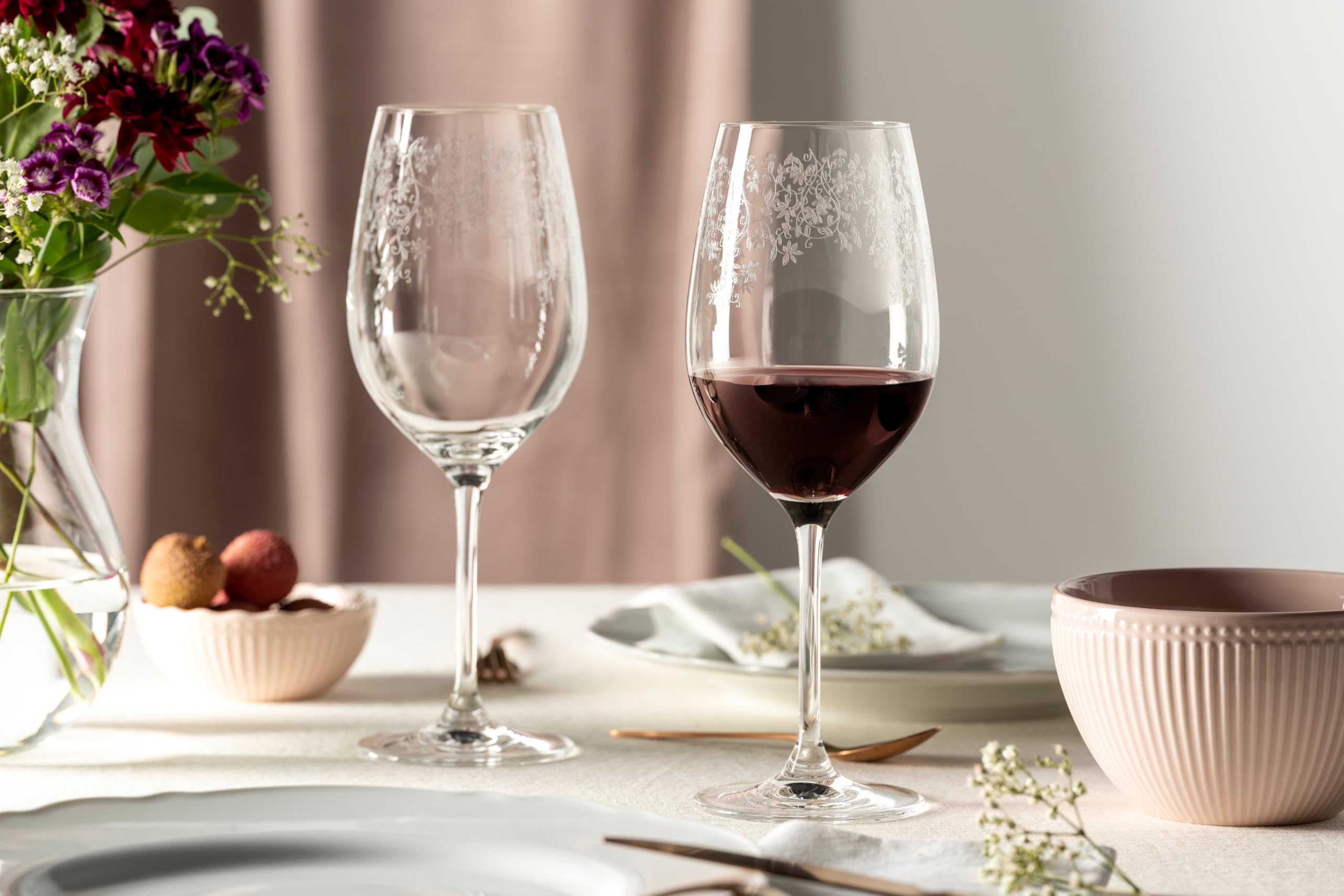 Leonardo Chateau Rotwein-Gläser, 6er Set, spülmaschinenfeste Wein-Gläser, Rotwein-Kelch mit gezogenem Stiel, Wein-Glas mit Gravur, 510 ml, 035300