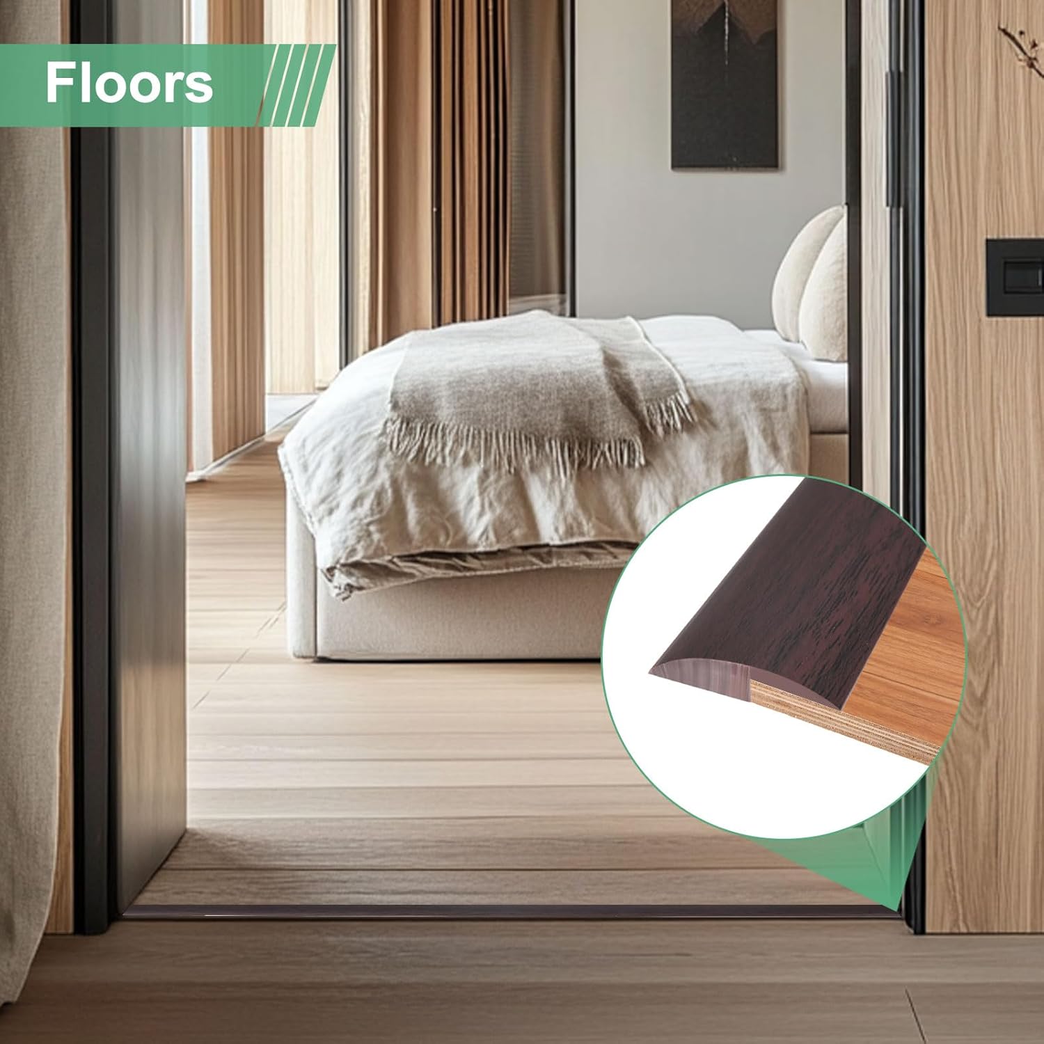 M METERXITY Floor Transition Strip Self Adhesive, 3.28FT PVC Transition Strips Suitable for Door/Tile/Floors Heights Within 1/5Inch(5mm), Carpet Edging Trim Strip [Red Oak]