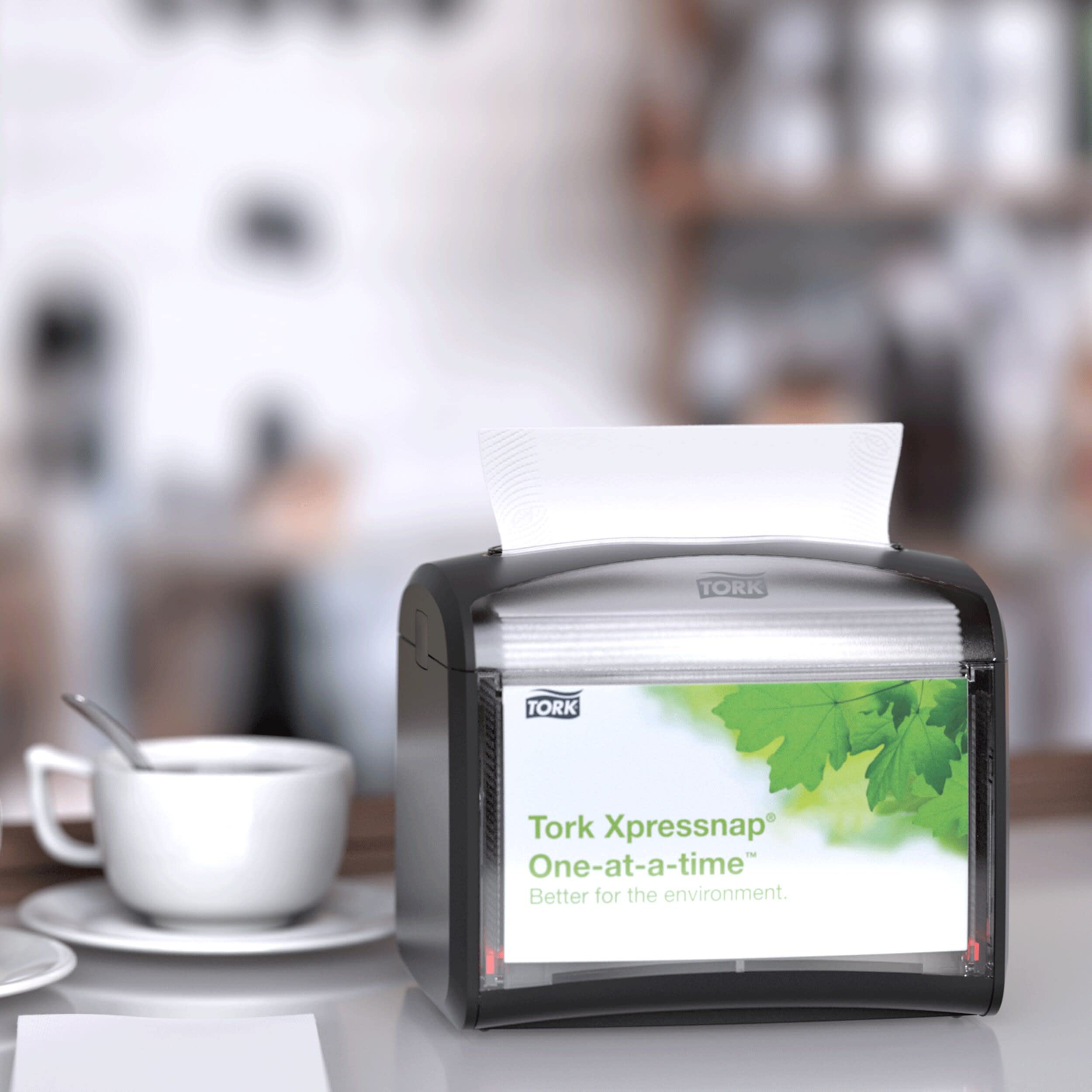 Tork Xpressnap Tischspender Starter Pack Schwarz N4, Signature Linie, 16.9 cm × 14.1 cm × 20 cm, 962611, Mittel