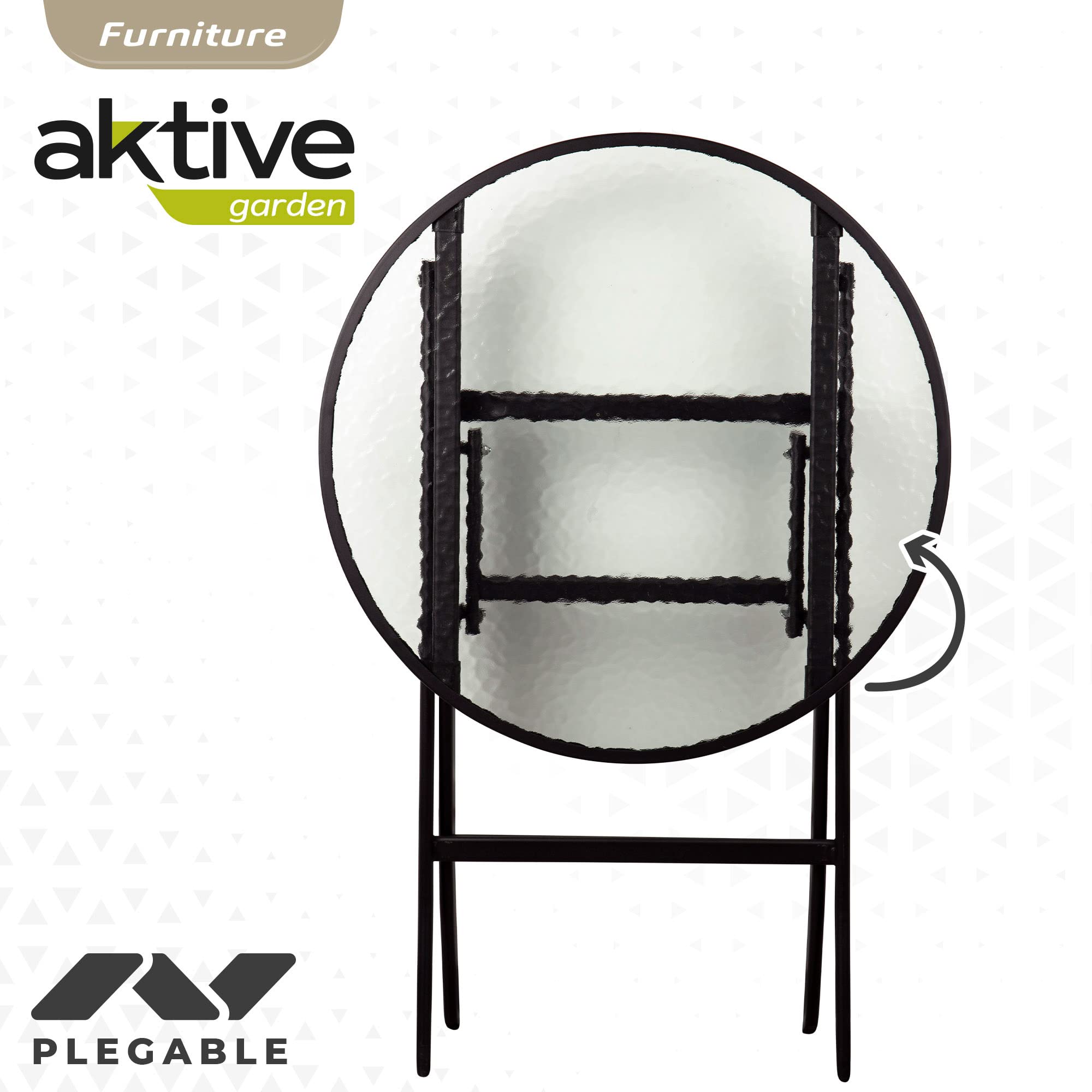 Ensemble salon d'extérieur table et chaises de jardin en acier et textilène 58x58x75 cm - Gris