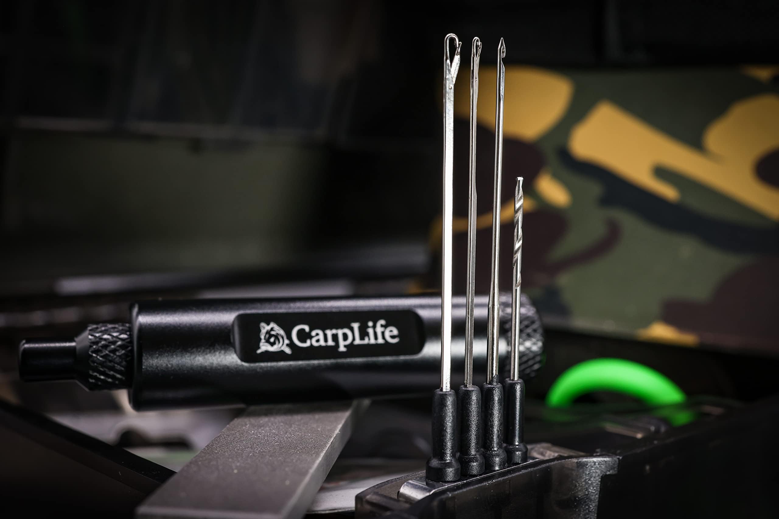 CarpLife Fishing Needle Set โ 4 in 1 Baiting, Nut Drill, Gated and Splicing Multi Needle Tool Set โ Interchangeable Fishing Tackle Bait Needle Kit for Carp and Coarse Freshwater Angling
