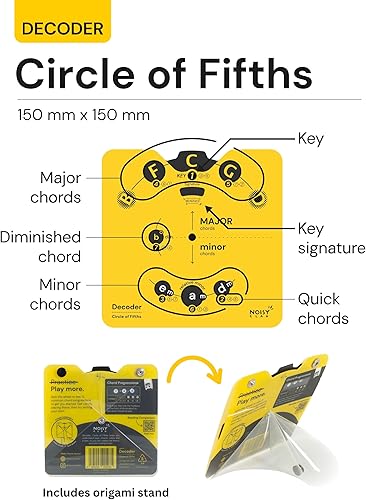 Miniatura 3 de Herramienta de rueda Circle of Fifths con soporte integrado, herramienta de aprendizaje de música para el regreso a clases, acordes de teoría