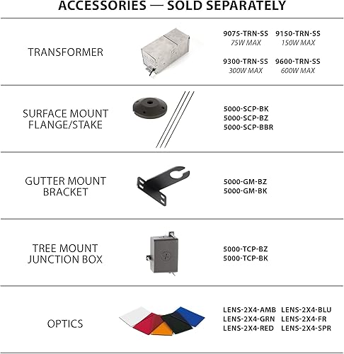 Miniatura 9 de WAC Iluminación de paisaje, luz de lavado de pared LED 12V con control de brillo integral 3000K blanco cálido LED incorporado en negro