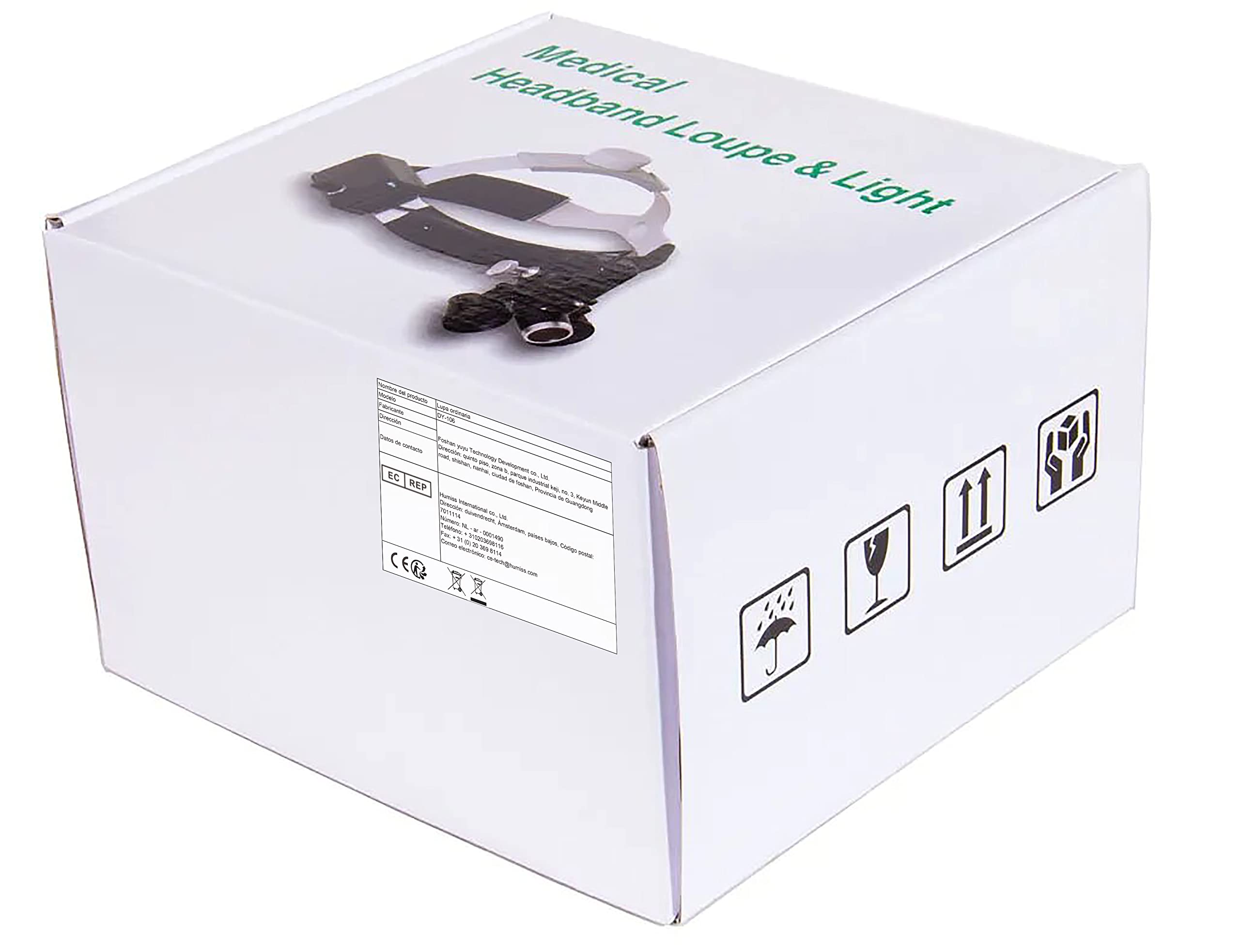 5W verstellbare Scheinwerfer 3.5X42MM Binokularlupen Leder Stirnband Lupen Licht DY-106 (weiß)