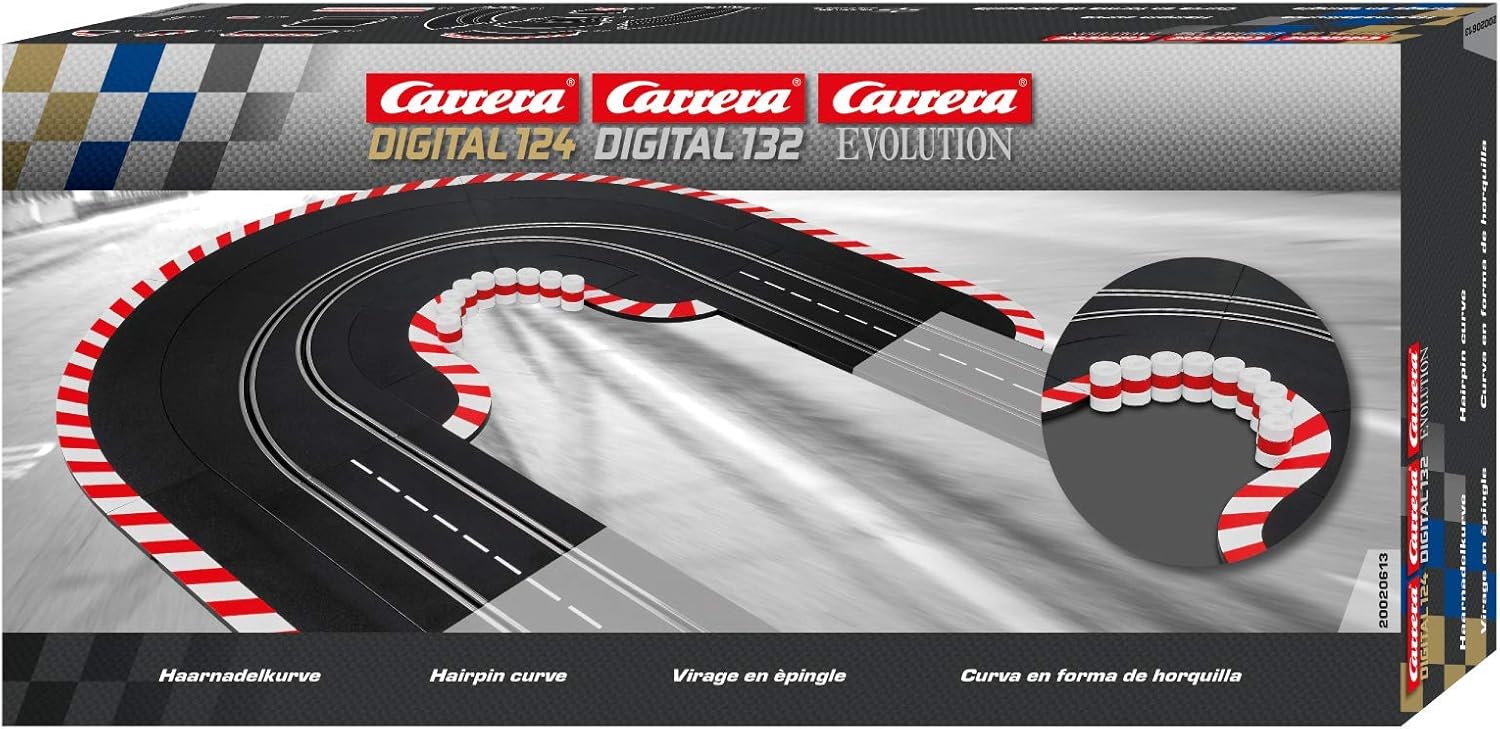 Carrera 20613 Hairpin Curve add on Expansion Accessory Compatible with Evolution, Digital 132, and Digital 124 Slot car Tracks