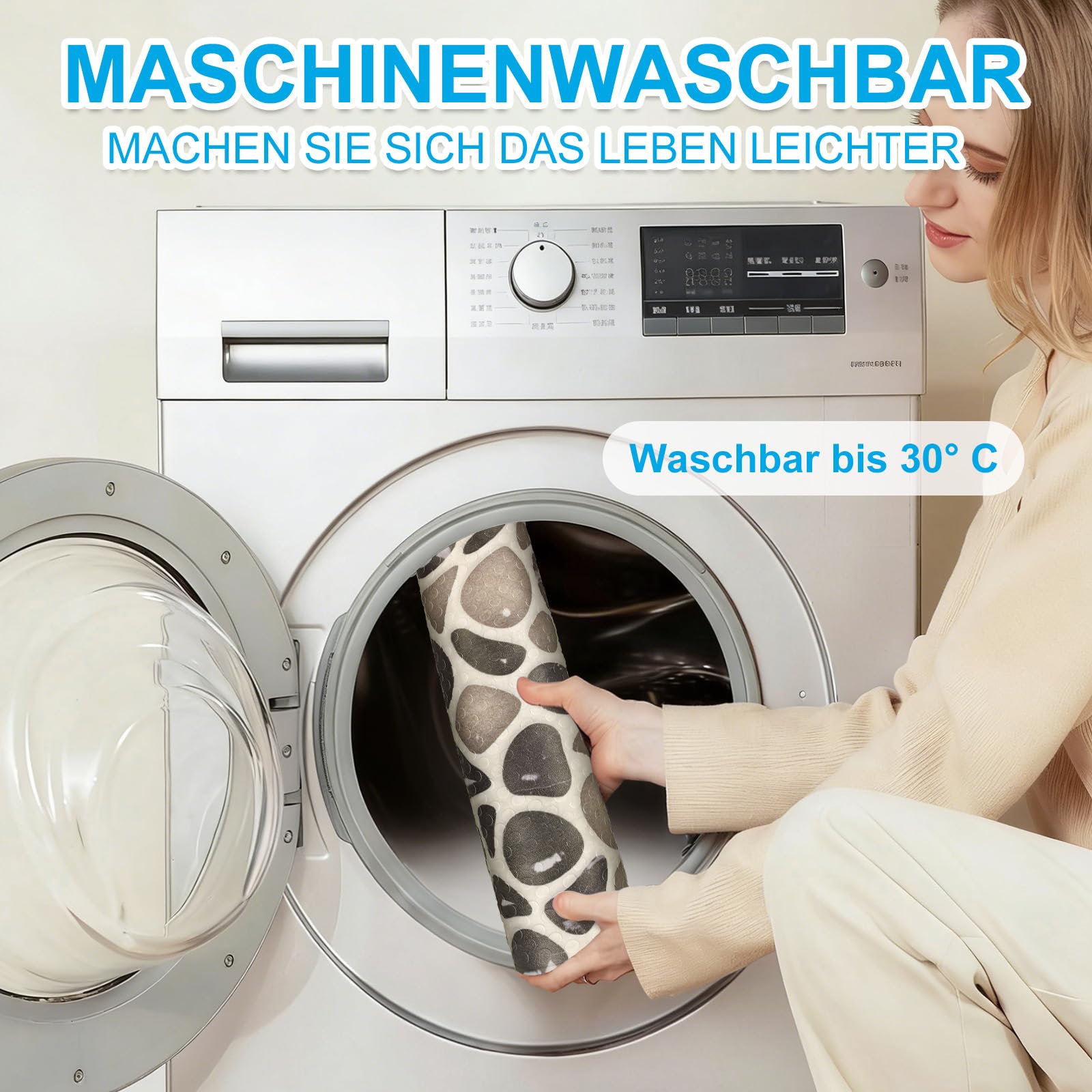 Duschmatte rutschfest Runde 55cm: Antirutschmatte Dusche mit Saugnäpfen, Duscheinlage rutschfest, Rutschmatte dusche 100% BPA-frei, schimmelresistent & maschinenwaschbar