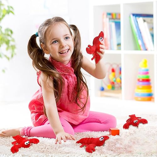 Miniatura 7 de Paquete de 9 muñecos de peluche de langosta con forma de langosta de peluche, suaves y pequeños, adornos colgantes para llaves, bolso, mochila,