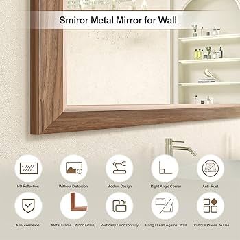 Amazon.com: SMIROR 72 x 36 Inch Rustic Bathroom Mirror for