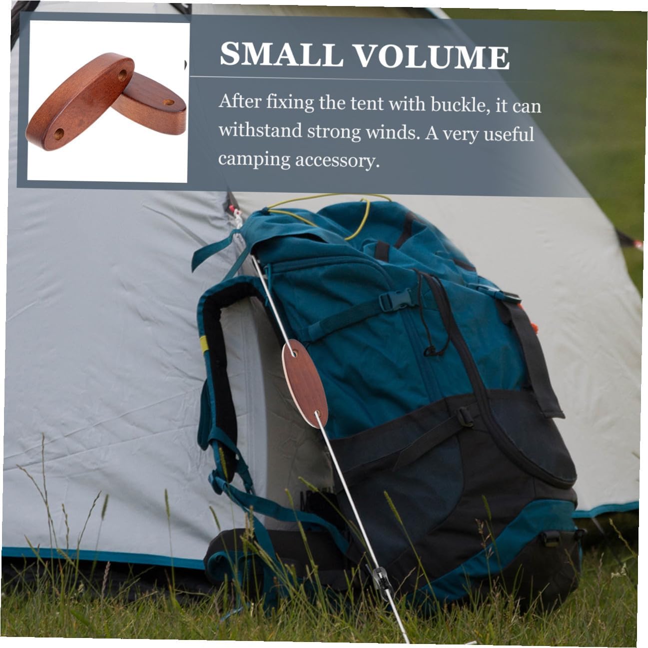 VICASKY 2pcs Wooden Tent Rope Adjuster Easy to Use Tensioner for Camping Hiking