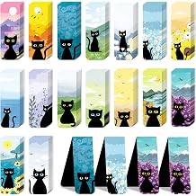 96 Pieces Magnetic Bookmarks Magnet Page Markers - Book Marks for Reading Women & Men with Storage Boxes - Gifts for Cat Lovers, Cute Magnet Bookmark Clips for Reading Pleasure Cat Style A