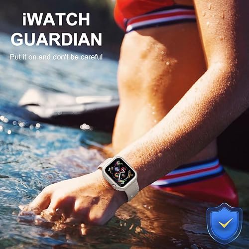 Miniatura 2 de Charlam Funda impermeable compatible con Apple Watch de 1575 pulgadas iWatch SE Series 6 5 4 con protector de pantalla de película templada