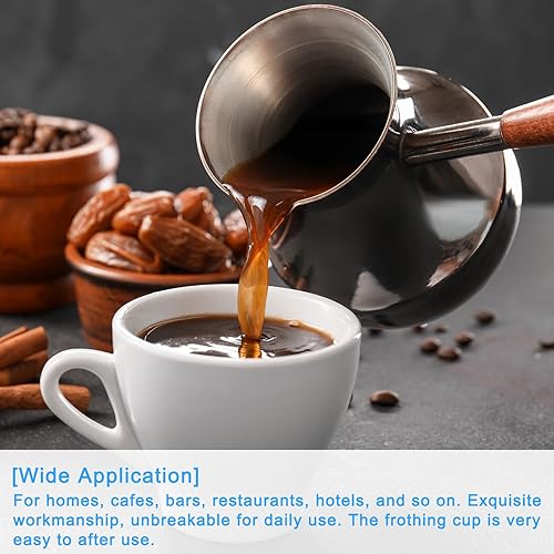 Miniatura 4 de uxcell Cafetera, 20 oz20.3 fl oz, calentador de café de acero inoxidable, calentador de mantequilla, calentador de café, olla de leche derretida con