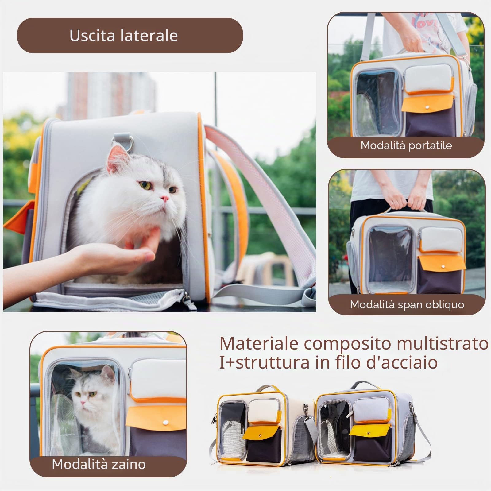 PETCUTE Zaino per Cani,Fino a 15 kg,Zaino Per Animali Domestici con Materasso Rimovibile,Traspirante,Durevole,Trasportino per Cani e Gatti con Spallacci Regolabili,Per Viaggi, Escursioni