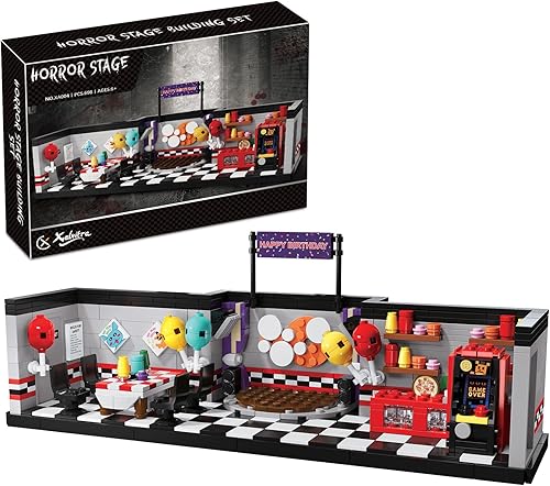 Miniatura 1 de Xalvitra FNAF - Juego de bloques de construcción de pizzería de Halloween, kit creativo de juguetes para festivales, regalo, adecuado para