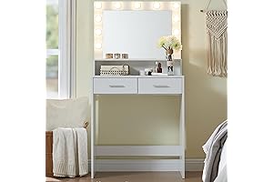 Chic Vanity Desk with Mirror & Lights: Elevate Your Vanity Space
