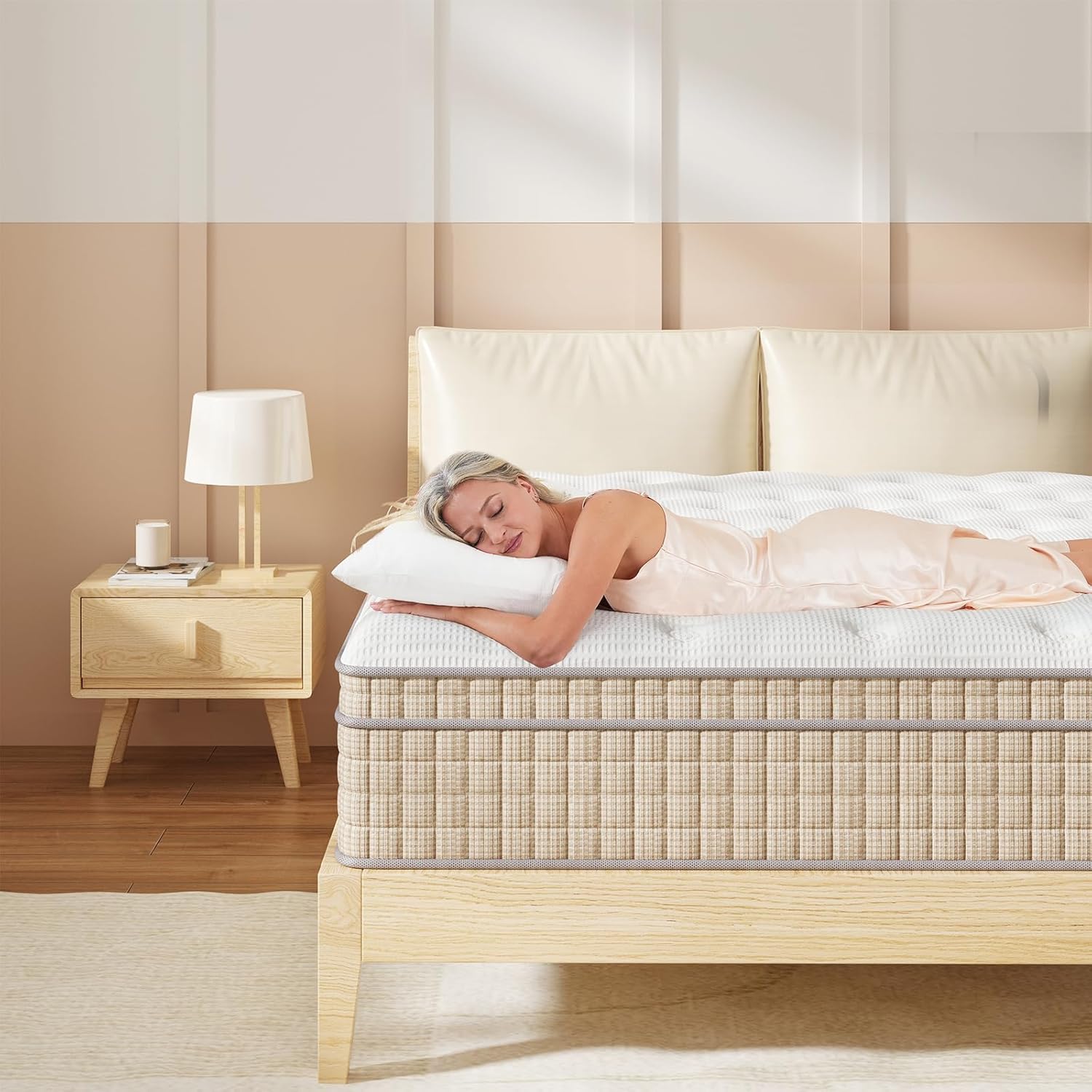 King Size Mattress, 12 Inch King Mattress in a Box, Pillow Top Hybrid Bed Mattress with Gel Memory Foam & Individual Pocket Springs, Pressure Relief & Support, Medium Firm