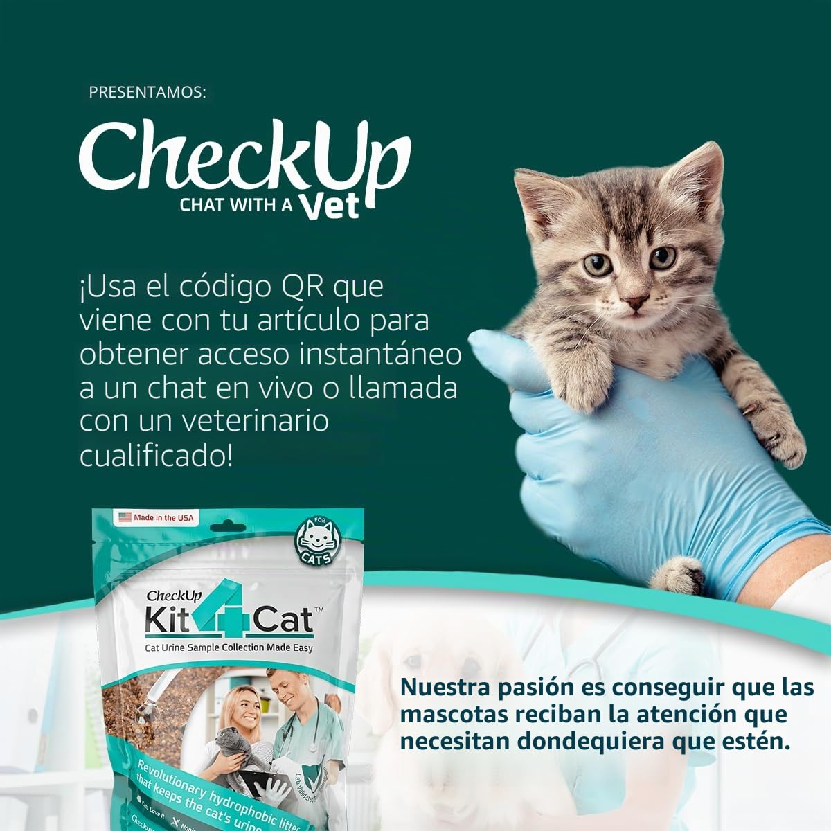 Kit4Cat Kit de recolección de muestras de orina de Gato de 2 Libras, 1 Bolsa