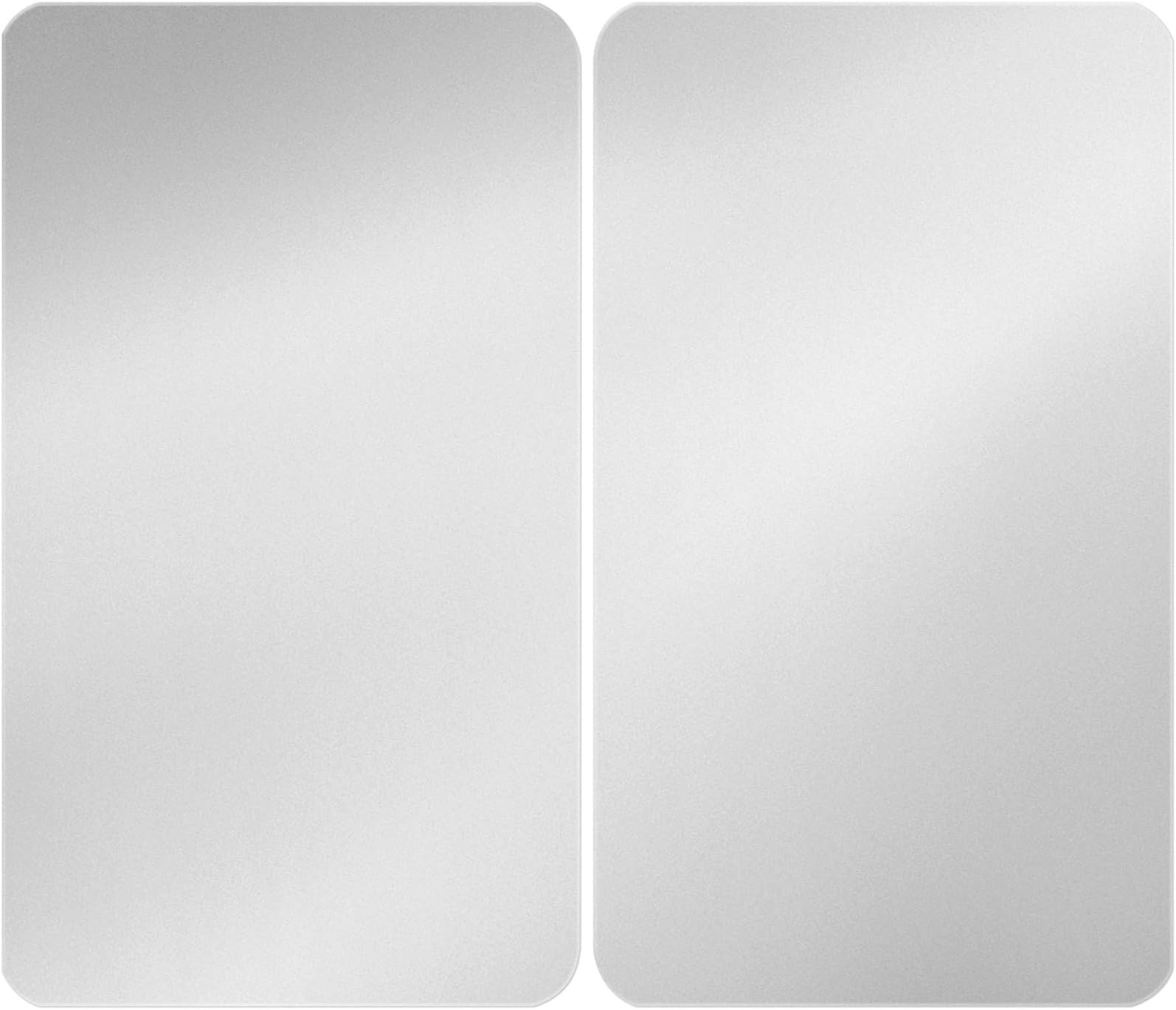 Wenko Universal Cover Set of 2 Silver for All Hob Types, Tempered Glass