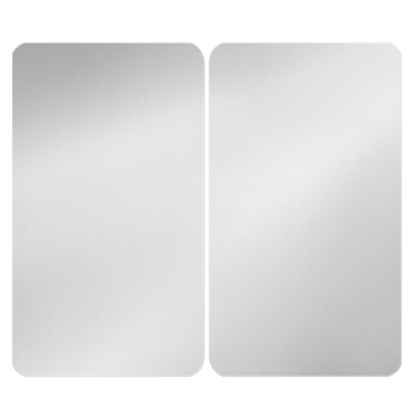 Wenko Universal Cover Set of 2 Silver for All Hob Types, Tempered Glass