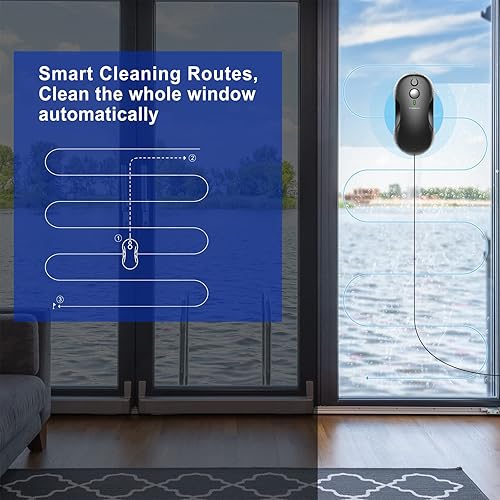 Miniatura 3 de Tosima W3 Robot de limpieza de ventanas, limpiador inteligente de ventanas de doble dirección con triple sistema de seguridad, navegación