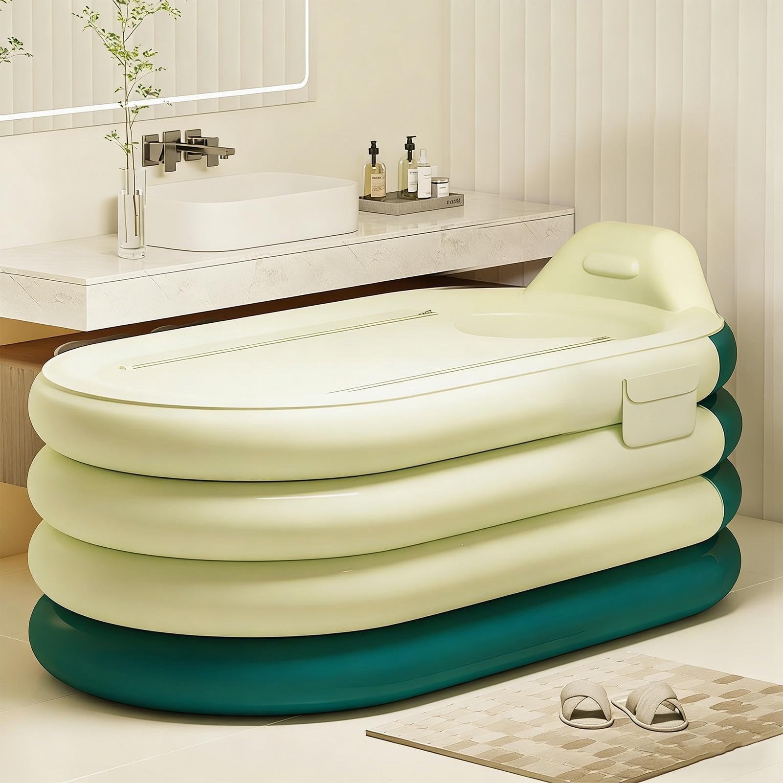 Vasca da Bagno Gonfiabile per Doccia Strumento per Immersione Totale | Vasca Gonfiabile per Doccia per Casa, Hotel, Appartamento, , Uomini, Donne, Benessere e Recupero Muscolare