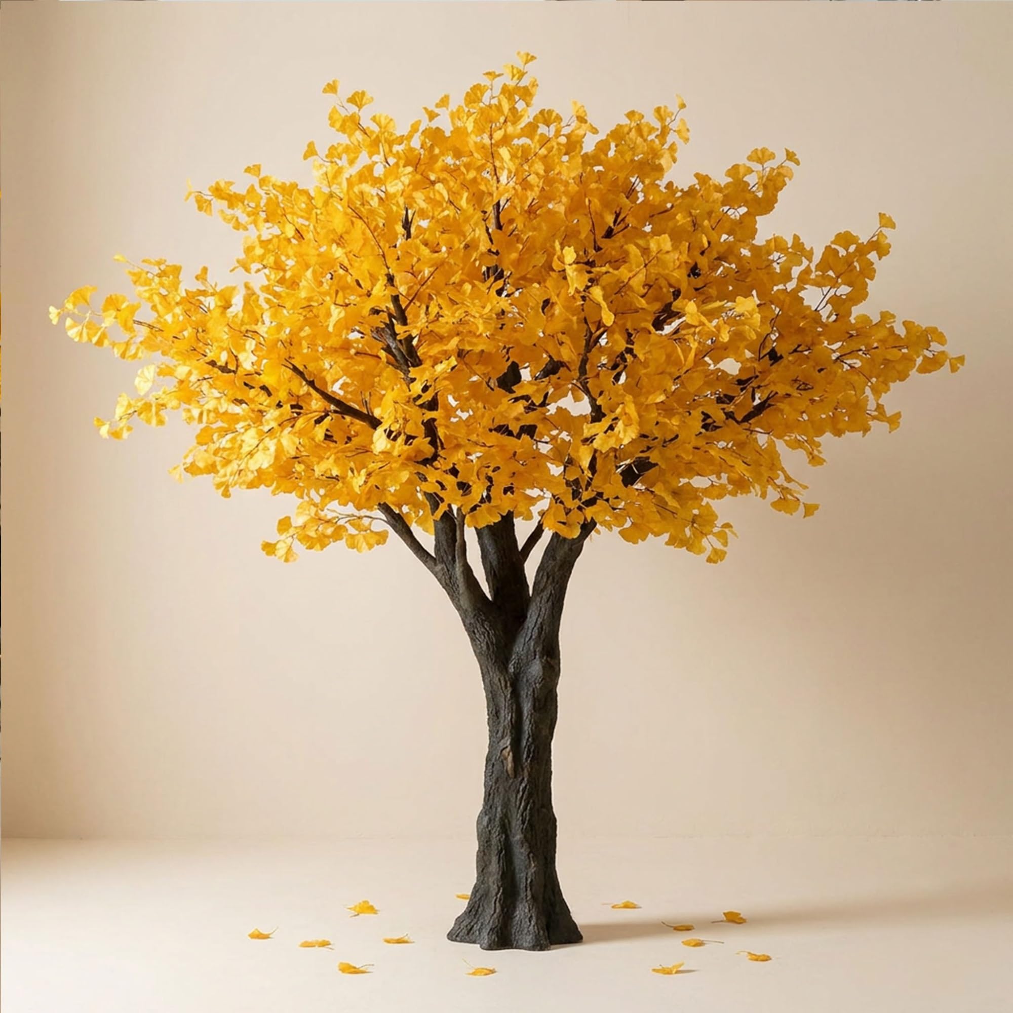 Artificial Ginkgo Tree,Fake Yellow Blossom Tree for Home Garden Wedding Party Hotel Shopping Mall Decor Large Artificial Plant Autumn Decoration(2.5 * 2.5m/8.2 * 8.2ft)