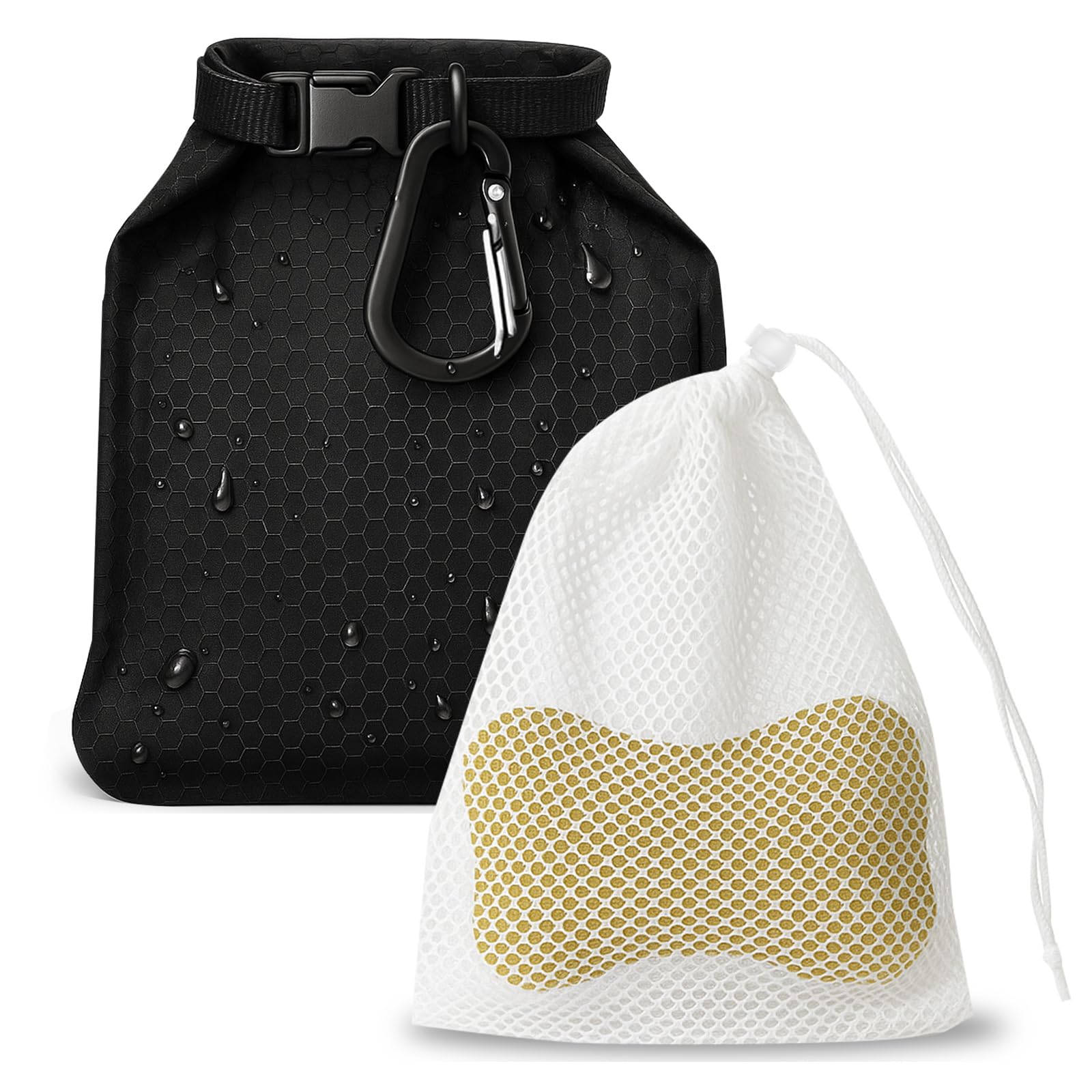 Travel Soap Bag, Waterproof Leakproof Soap Bar Case with Soap Bubble Mesh Bag, Quick Drying Soap Container, Holder Soap Box for Soap Bars Shampoo Bars for Travel, Camping, Outdoor（Without Soa