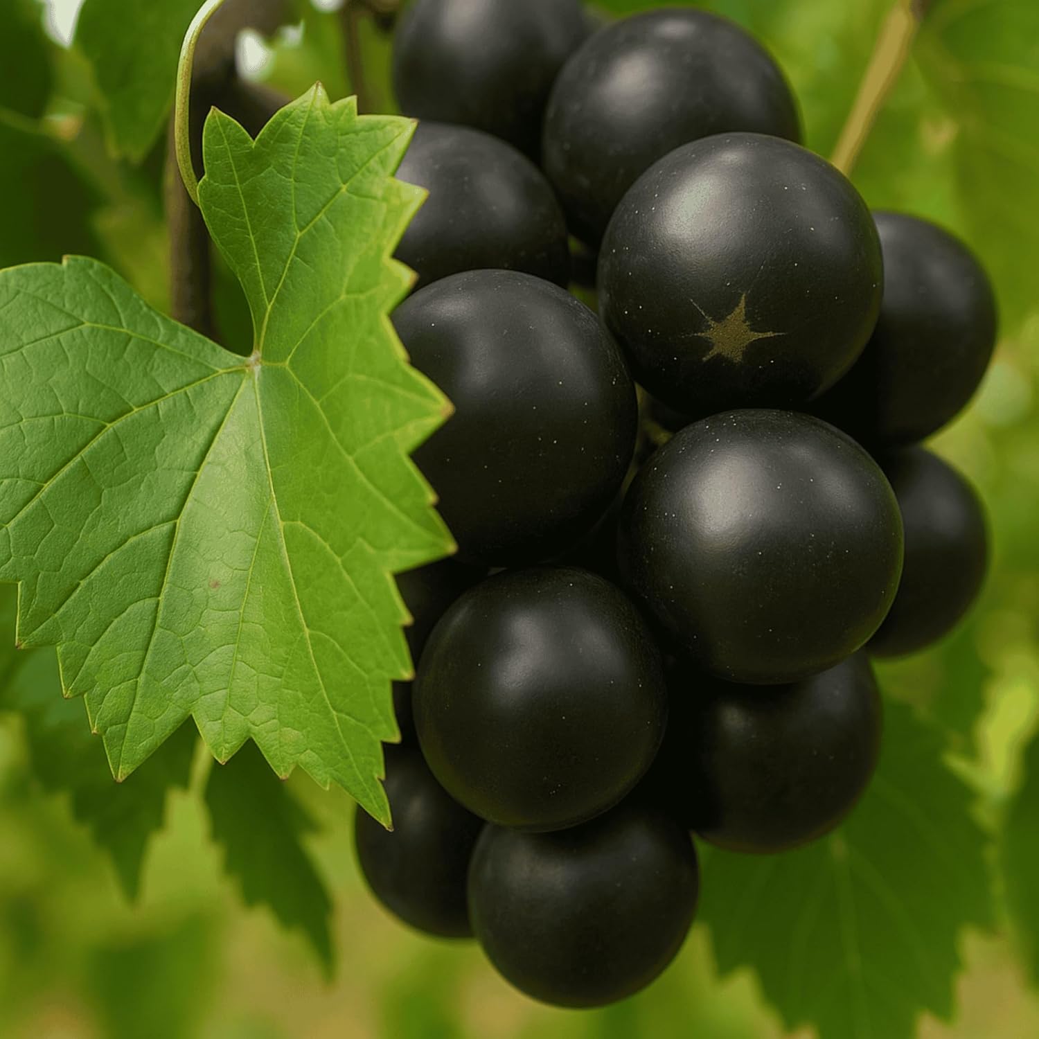 Hand Picked Nursery Black Fry Muscadine Grape Vine - Muscadine Grape Plant Live Grape Tree 1 to 2 Years Old, Female Muscadine Plant