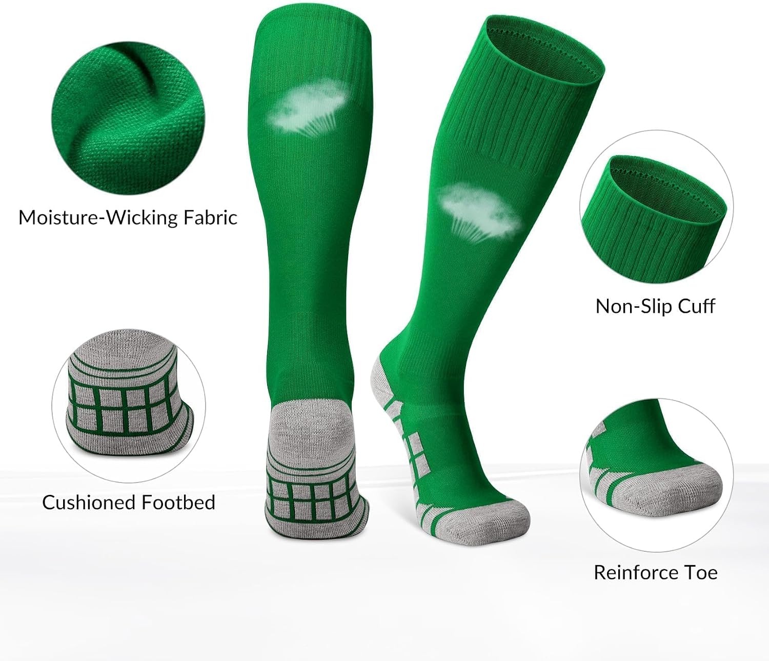 Youth Baseball Softball Socks and Elastic Belt Combo Soccer Boys Knee-High Socks for Girls Kids Adult Men Women
