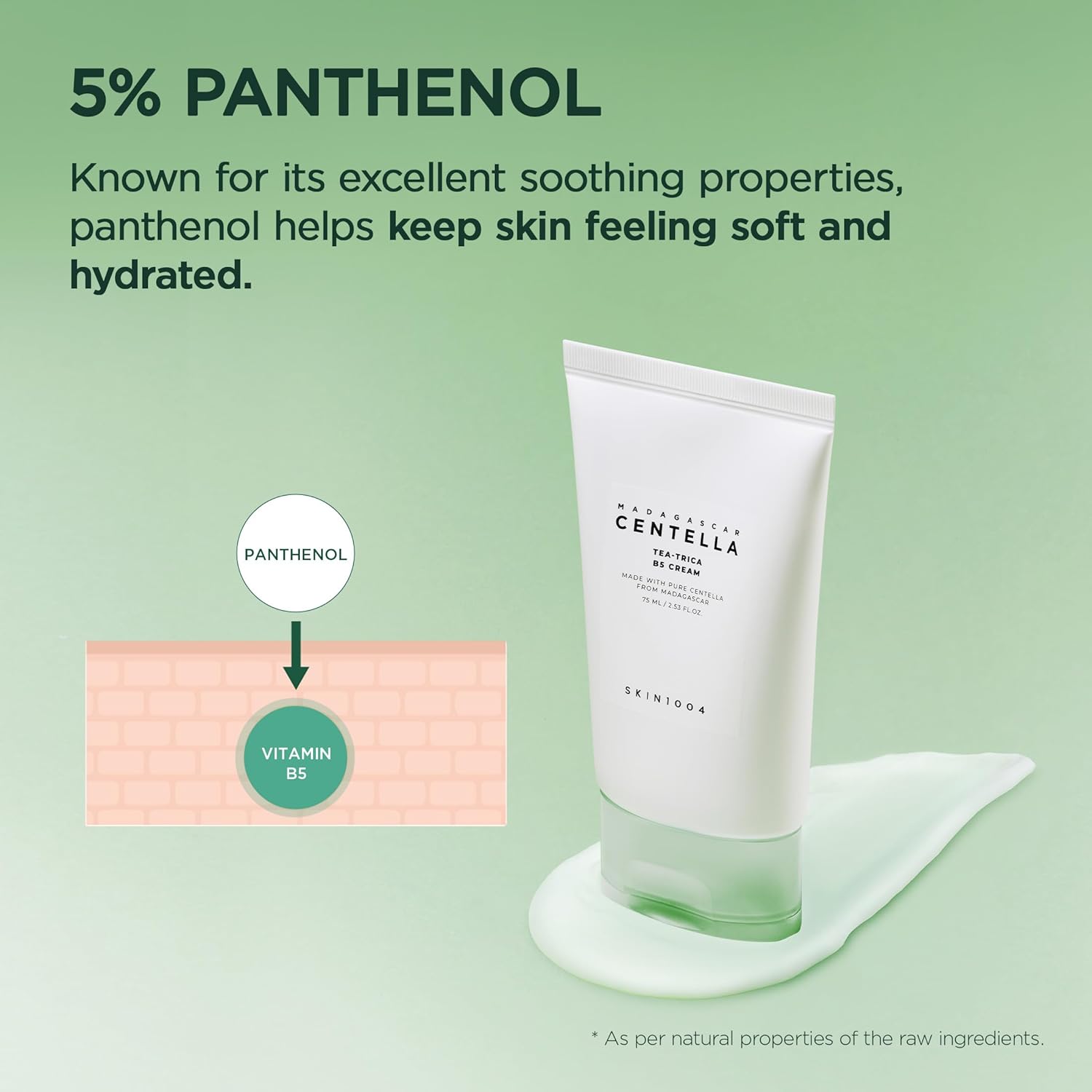 SKIN1004 Valentine Gifts, Tea-Trica B5 Cream, Korean Face Gel Moisturizer with Panthenol B5, Soothing & Hydrating Face Cream with Tea Tree & Madagascar Centella, Korean Skin Care 2.54 fl.oz / 75ml - Image 3