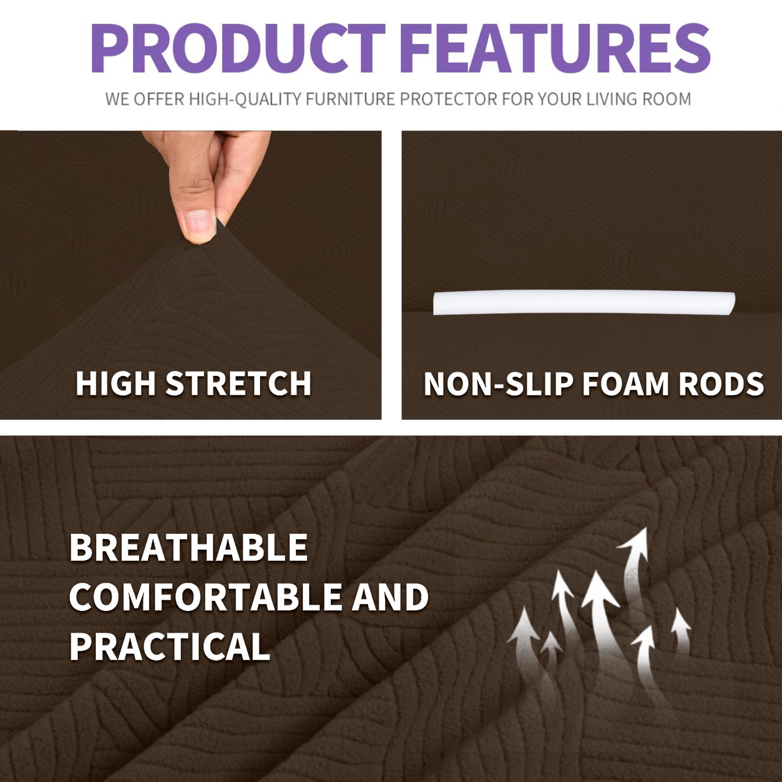 Ystyle Copripoltrona 1 Posto Con Braccioli, Copridivano Antigraffio Gatto, Copridivani Elasticizzato, Pesante Inverno Copri Divani, Fodera Divano Antimacchia Lavabile Antiscivolo, Caffè Scuro