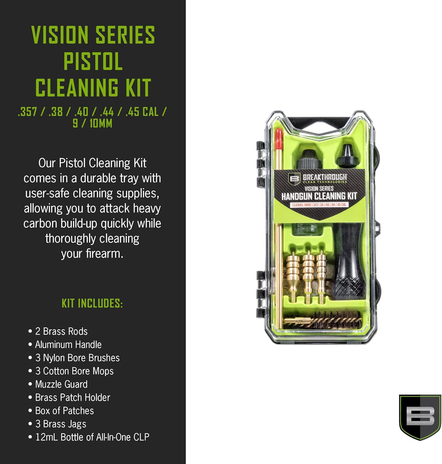 Breakthrough Clean Technologies Universal Gun Cleaning Kit for Rifle, Shotgun, Handgun, and Airgun Care and Maintenance - Durable Storage Case - All-in-One Solvent