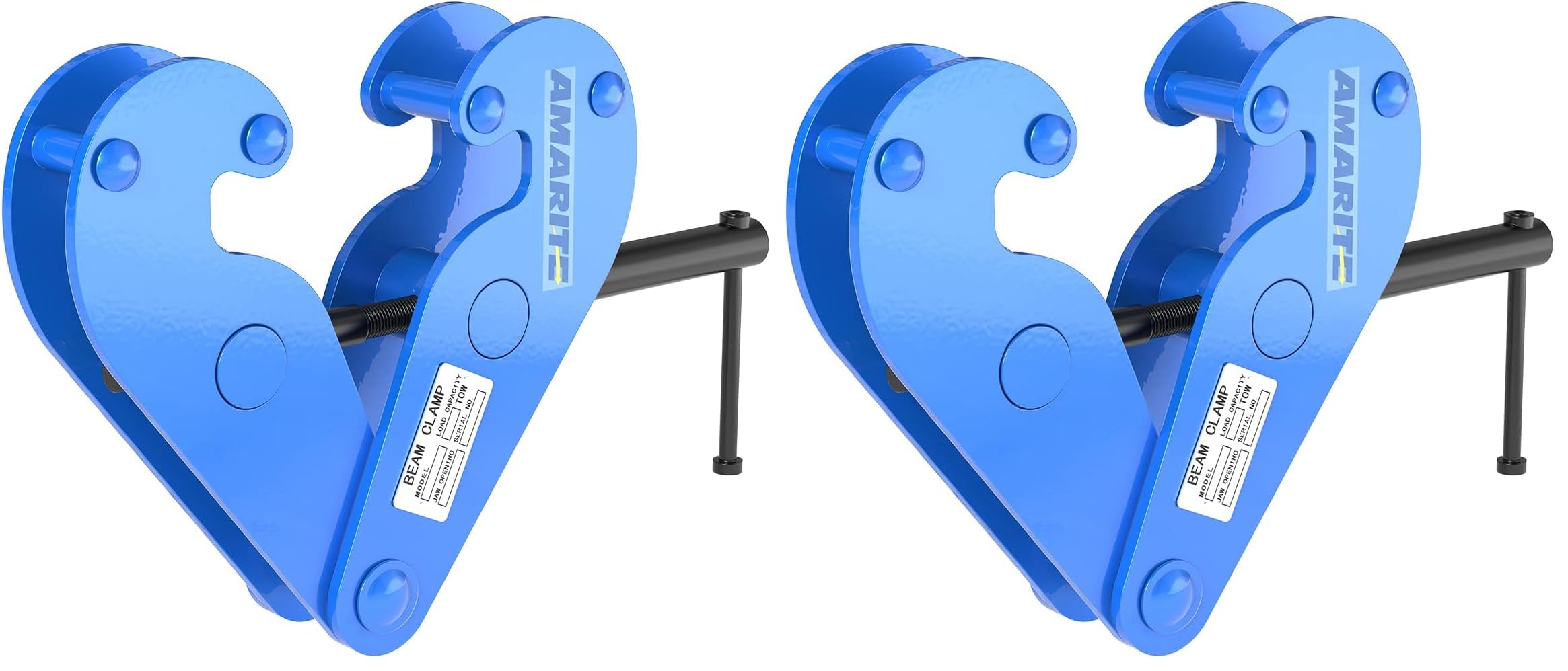 Vertical Beam Clamp 4400lbs (2 Ton) Working Load Limit (Pack of 2)