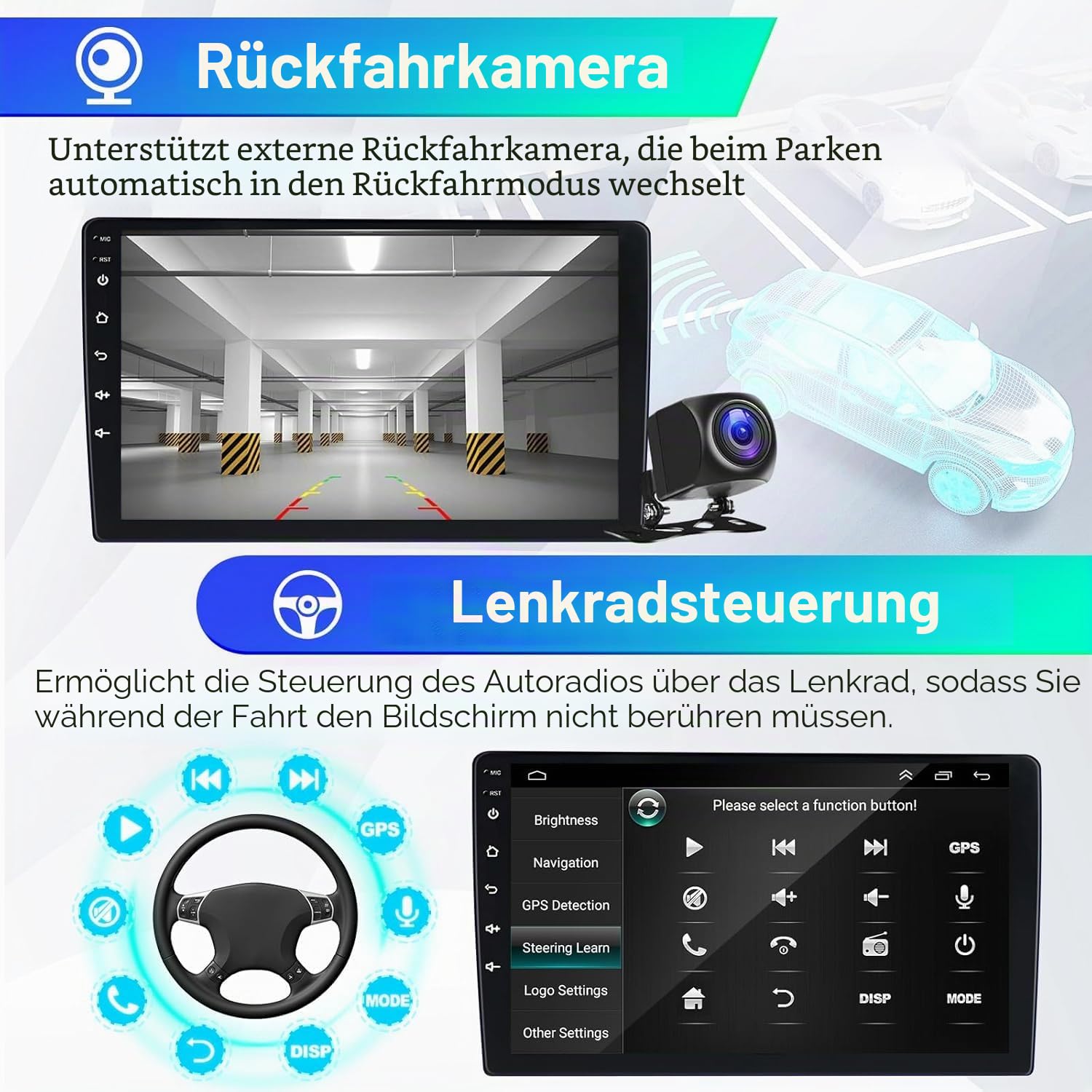 Android 14 2 DIN Autoradio Für VW GOLF 5 6 Plus Touran Polo Caddy EOS mit kabellosem Carplay Android Auto Doppel Din Radio 7 Zoll Touchscreen mit GPS Navi WiFi Bluetooth RDS FM Mikrofon Rückfahrkamera