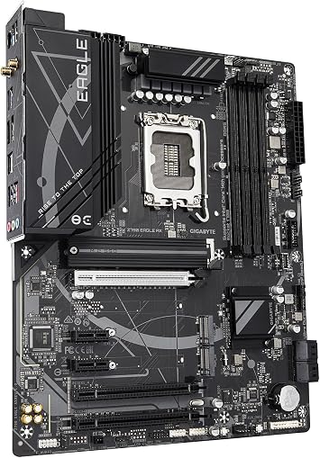 GIGABYTE Z790 Eagle AX LGA 1700 ATX Motherboard, Support Intel Core 14th/13th/12th Gen, DDR5, 12+1+1 Power Phase, 3X M.2, PCIe 5.0, USB-C 3.2, WIFI6E, 2.5GbE, Q-Flash, EZ-Latch, RGB Fusion