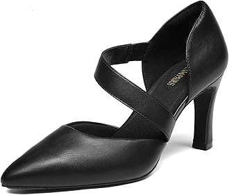 Women's High Heels Pumps Dress Closed Pointed Toe Comfortable D'Orsay Pumps Shoes for Work Office Wedding Dancing Charmane