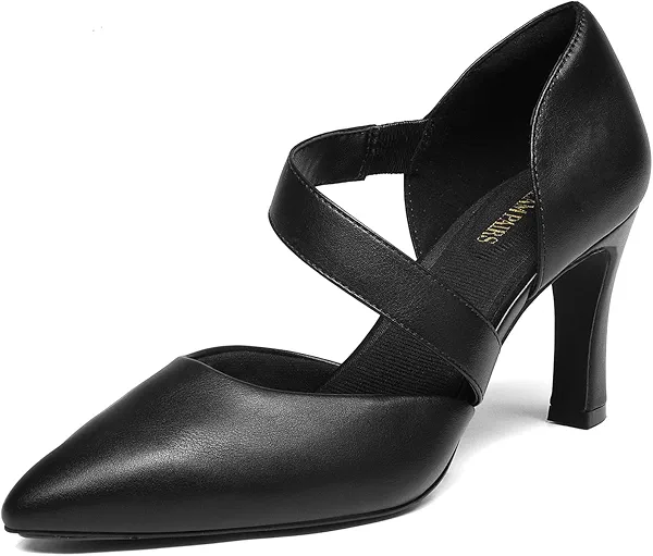 DREAM PAIRS Women's High Heels Pumps Dress Closed Pointed Toe Comfortable D'Orsay Pumps Shoes for Work Office Wedding Dancing Charmane